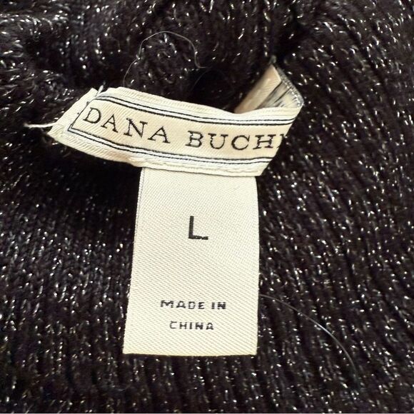Dana Buchanan Black Metallic Sleeveless Sweater size L NWT - Picture 3 of 8